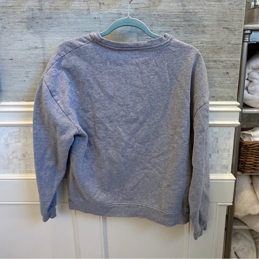 Small Anthropologie kule Apres Ski oversized sweatshirt gray embroidered - Picture 12 of 16